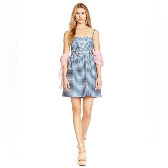 Polo By Ralph Lauren White/Blue Striped Babydoll Dress Size 2 - Picture 1 of 16